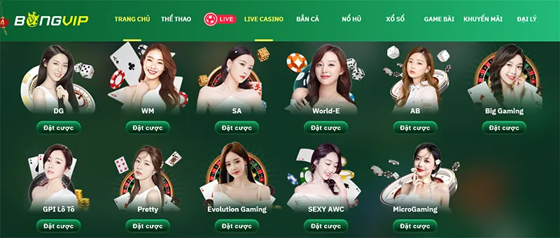 Đăng nhập Bongvip và trải nghiệm các trò chơi casino đẳng cấp